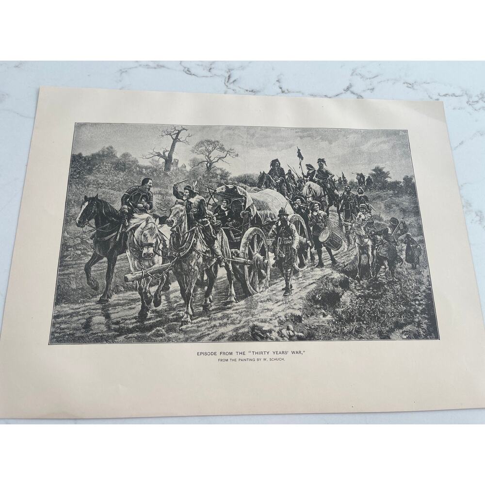 Episode From The Thirty Years War, W Schuch, European History, Book Page, 1888